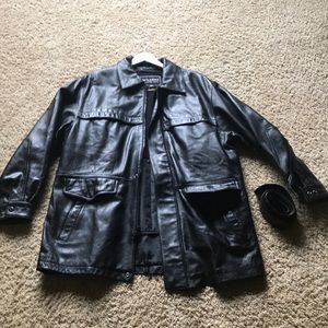 Wilson’s black leather jacket (mens)